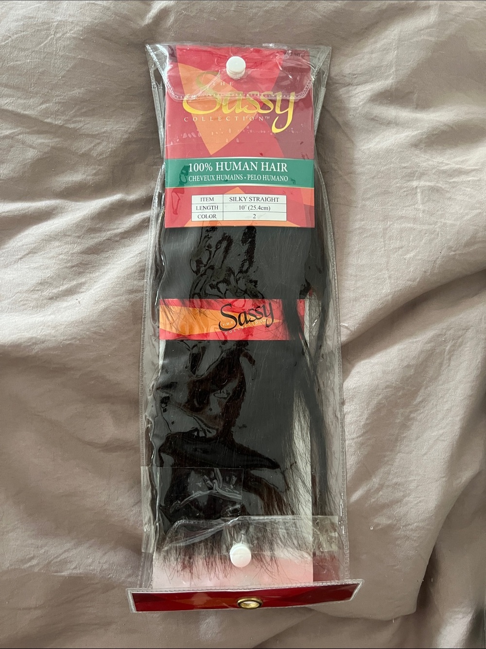 Sassy Color 2 Silky Straight Human Hair Extension 10” NEW